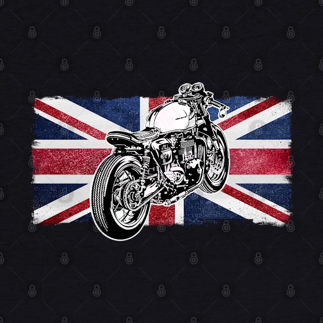 Cafe Racer Helmet Sticker, Great Britain Flag, Bumper Sticker Distressed UK Flag Hydro Sticker, Sports Bikes Sticker by SW-Longwave